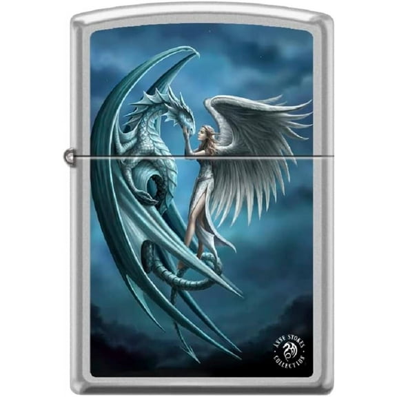 Zippo Lighter -for Anne Stokes Dragons Girls Woman Fantasy Wings #Z5336