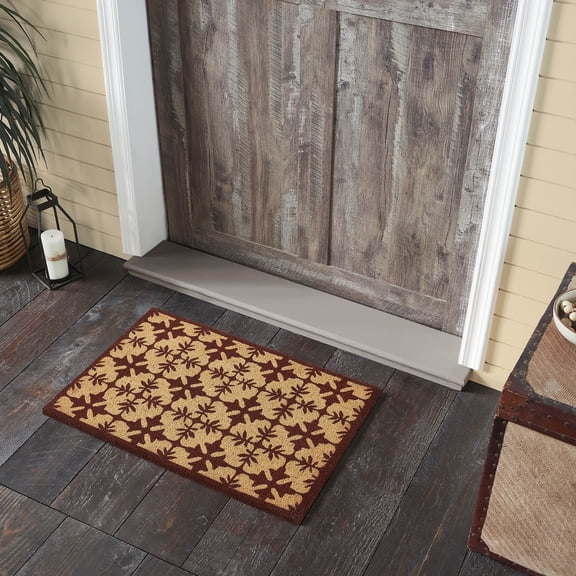 VHC Brands Charleston Mosaic Burgundy Coir Rug Rect 20x30