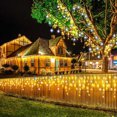 thumbnail image 2 of Luces LED navideñas estilo carámbano con luces estroboscópicas centelleantes, cable blanco, carámbano (luz estroboscópica blanca cálida + luz estroboscópica blanca fría), 4 m (ancho) x 0,6 m (alto), g, 2 of 5