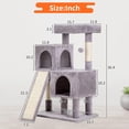 thumbnail image 4 of Dkelincs 36 inch Cat Tree Tower with Scratching Post & Dual Condos, Multi-Level Cat Furniture Condo Kittens House with Ramp, Perch & Hanging Ball, Ashy, 4 of 7