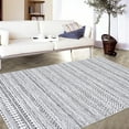 thumbnail image 5 of Yesfashion Carpets Area Rugs Washable 8'*10' Moroccan Bohemian Rug Indoor Geometric Floor Carpet Farmhouse Non Slip Low Pile Rug Bedroom,Gray Light grey 8*10ft, 5 of 7