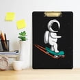 thumbnail image 6 of 12.5"x9" Astronaut on Skateboard Clipboards, Standard A4 Letter Size Nursing Clipboard with Low Profile Metal Clip Decorative Clip Board for Office Supplies,Gold, 6 of 7