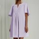 thumbnail image 1 of WILLBEST Vestido Corto De Mujer, Minivestido Informal De Manga Corta Con Vuelo Y Cuello En V, Holgado Y Fluido Para Verano, 1 of 3