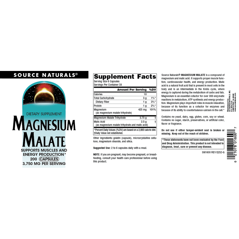 Malate De Magnésium - 240 Comprimés, 2000mg Par Portion, Vegan, Fabriqué En Allemagne - Neuf Sous Emballage
