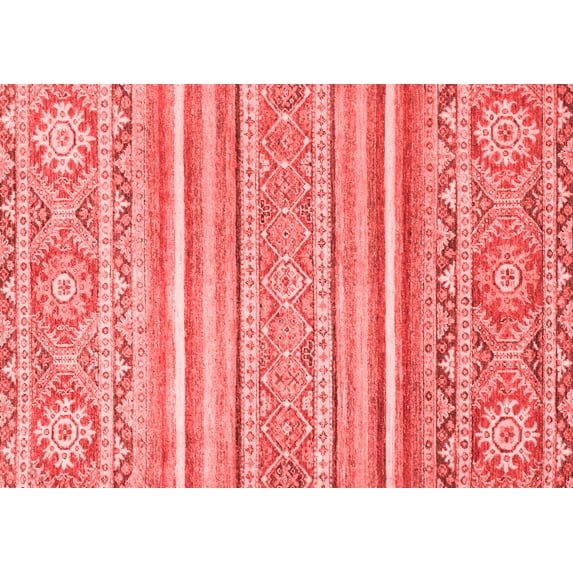 Ahgly Company Machine Washable Indoor Rectangle Abstract Red Modern Area Rugs, 2' x 5'