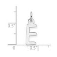 thumbnail image 2 of 14k White Gold Slanted Block Letter E Initial Charm 0mm Wide 0.3mm Thick Pendant Necklace for Women, 2 of 2