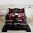 thumbnail image 2 of Homewish Retro American Flag Bedding Comforter Set,Football Sports Game Twin Comforter Sets,Red White Black Bedding Set For Boys Kids,Ultra Soft Home Decor Reversible,2 Pieces, 2 of 8