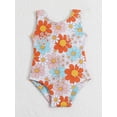 thumbnail image 2 of FEORJGP Toddler Girl Summer Swimsuit 6M 1T 2T 3T 4T Kids Sleeveless Jumpsuit Crew Neck Cute Floral/Turtle Print Bathing Suit Infant Casual Swimwear Beachwear, 2 of 9