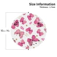 thumbnail image 2 of Naloa Girl Butterfly Leather Coasters for Drinks, Durable Drink Coasters 4 Set for Tabletop Protection, Luxurious Home Décor and Housewarming Gift ( {designName})Round Shape, 2 of 6