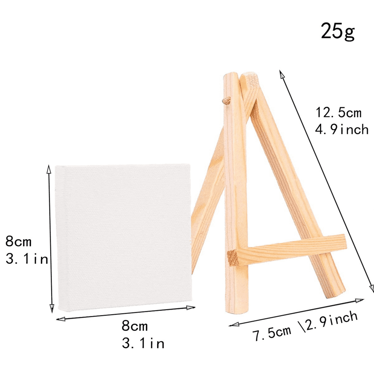 36Pcs Artists Mini Easel +3 Inch X3 Inch Mini Canvas Set Painting DIY Drawing Small Table Easel for School,36 x Mini Easel 36 x canvases,Wood color