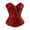 Red, variant on Hpapadks Fajas Colombianas Shapewear for Women Vintage Ruffles Overbust Boned Bustier Bodysuit Lace Up Push Up Embroidery Patterns Corset Belt Halloween Beige