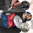 thumbnail image 6 of Cat Face Blue and Red Ashtray with Lid Smell Proof Cigarette Ashtray Stainless Steel Smokeless Ash Holder for Indoor Outdoor, 6 of 7