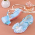 thumbnail image 4 of Staki Shoes for Girls Girls Classic Slip on Mary Jane Ballet Flats Glitter Party Bridesmaids Flower Girl Princess Dress Shoes for Kid Toddler Blue,2 Big Kid, 4 of 9