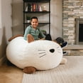 thumbnail image 4 of Big Joe Wild Things Foam Filled Animal Bean Bag Chair with Removable Cover, Francesca Feline Snugglepuff, Soft Faux Fur, 3 feet Big, 4 of 8