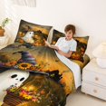 thumbnail image 3 of Manfei Halloween Ghosts Bed Sheets,Fall Pumpkins Full Size Sheets,Black,4-Piece,1 Flat Sheet, 1 Fitted Sheet and 2 Pillowcases, 3 of 6
