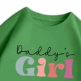 thumbnail image 4 of Girls Cotton Letter Print Short Sleeve Crewneck T-Shirt Army Green 4T-12,Size 2-3T, 4 of 6
