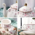 thumbnail image 2 of Vintage Porcelain Tea Set for Women Tea Party, Cup and Saucer Set for 6, Wedding Floral Teapot Set for Adults, Pink Rose, 2 of 7