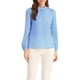 thumbnail image 1 of CAMISA DE CHIFFON CHIC INSPIRADA PARA MUJERES, OFICINA, CUELLO ALTO, MANGA LARGA, BLUSA XS AZUL, 1 of 6