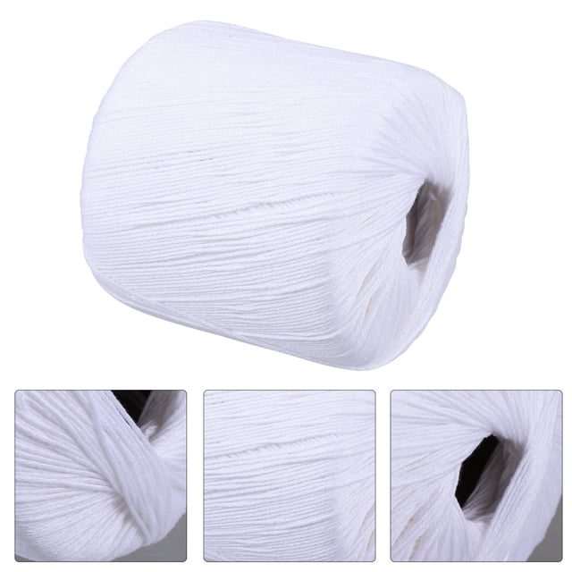 OUNONA 1 Roll Hand Knitted String Rope Cotton Yarn for Easy Crafting White for Handicraft Projects
