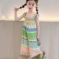 thumbnail image 2 of TAIAOJING Girls Summer Outfits Sets Toddler Casual Jumpsuit Onesie Strapless Floral Print Wide Leg Romper For Ages 2-8 Years Lightweight Breathable Playwear Soft 5-6Y, 2 of 9