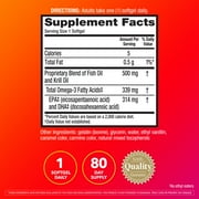 MegaRed Advanced 4in1 500mg Omega-3 Fish Krill Oil Supplements, Heart Brain Eyes Joints Health, 80 Softgels