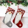 thumbnail image 1 of Medias Navideñas JM 2 Barba a Cuadros Rojo Gris 17,7x7,87 pulgadas, 1 of 5
