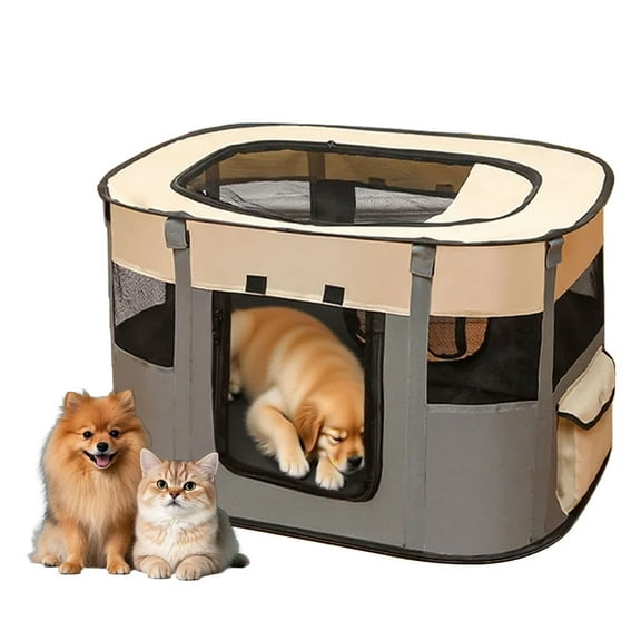 Haokaini Portable Pet Playpen, Foldable Dog Cat Playpens Exercise Kennel Tent, Cat Enclosure Dog Playpen Indoor Outdoor Travel Camping Use, Pet Crate Kennel House for Small Animals