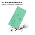 thumbnail image 5 of iPhone XS Max Wallet Case, Dteck Embossed Flower Butterfly Magnetic Flip PU Leather Folio Stand Case Cover Built-in Card Slots & Money Pocket, with wrist Strap, For Apple iPhone XS Max, Green, 5 of 6