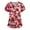 A036_Hot Pink, variant on Valentine's Day Scrub Tops for Women Short Sleeve Plus Size Scrubs Nursing Uniforms for Women Cartoon Pattern Tops with Pockets