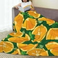 thumbnail image 6 of Honeii Orange Print Fleece Blanket - Throw Blanket for Bed, Sofa, Couch, Camping, and Travel , Microplush Ultra Soft Warm Blanket-80"x60", 6 of 7