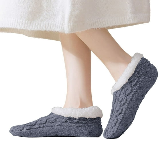 Fuzzy Socks for Women No Show Fall Fashion Must Haves Foot Warmer Ankle Cozy Winter Socks Dark Gray