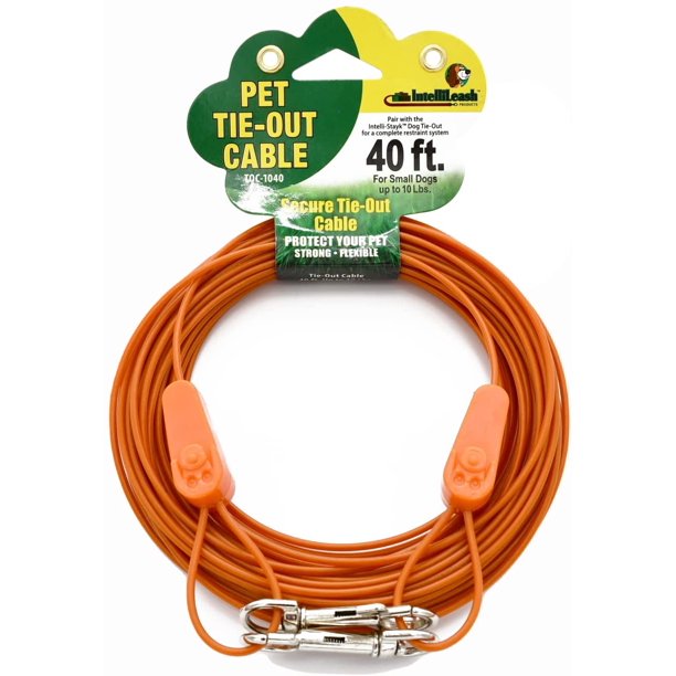 IntelliLeash Products TieOut Cable for Dogs. Multiple Sizes and Weight