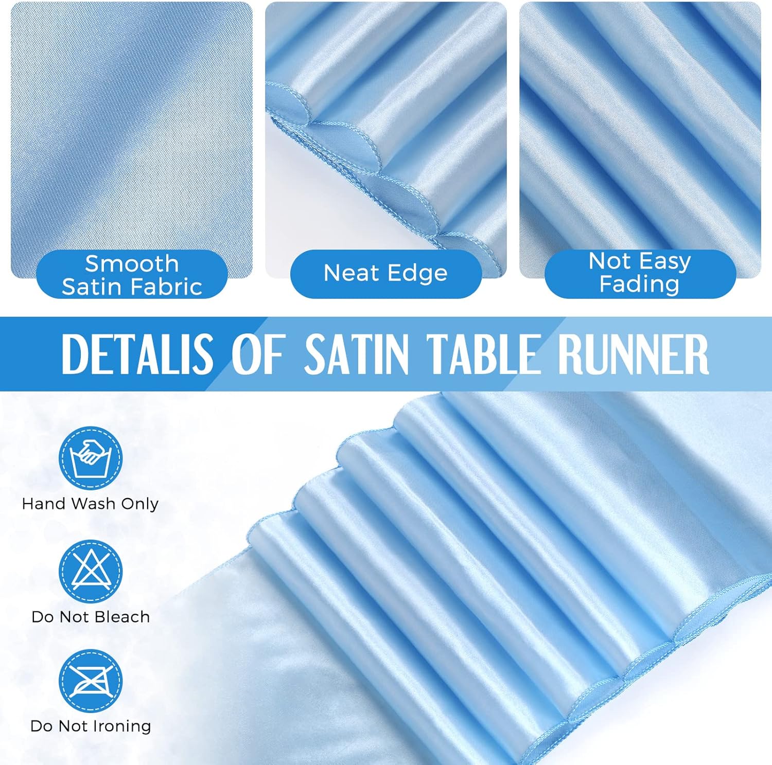 16 Packs Disposable Plastic Tablecloths and Satin Table Runner Set, 54 x 108 Inch Tablecloth Table Runners for Wedding Graduation Birthday Baby Shower