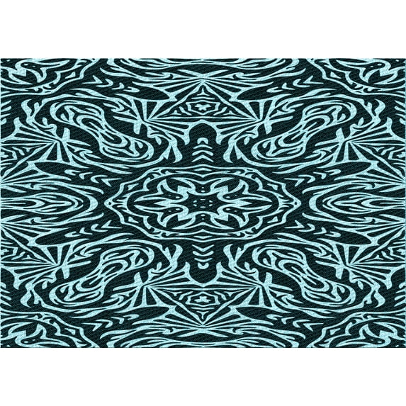 Ahgly Company Indoor Rectangle Patterned Tiffany Blue Area Rugs, 2' x 4'