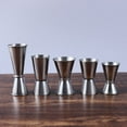 thumbnail image 2 of 1pc Measure Cup Stainless Steel Silver Cocktail Shaker Measure Cup Dual Shot Drink Spirit Measure Jigger Kitchen Bar Tools Type 2-30-50ml, 2 of 6