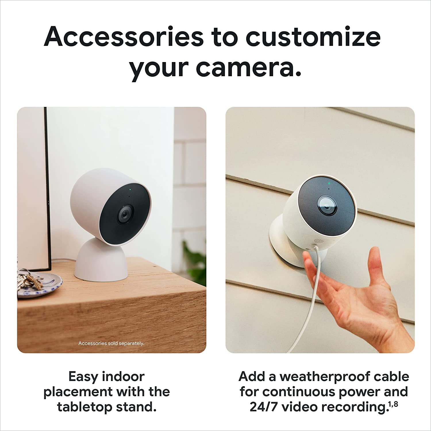 Google Nest Cam 2 Pack Outdoor or Indoor Battery Wireless Indoor and Outdoor Security Camera for Home Security Cameras Snow