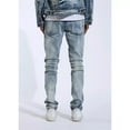 thumbnail image 6 of Crysp Denim Men's Skywalker Moto Distressed Rips Skinny Fit Stretch Denim Jeans (30, Light Blue), 6 of 6