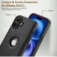 thumbnail image 4 of AIOVETEAB Compatible with iPhone 16 Case Premium Leather TPU Hybrid Case Cover,Black, 4 of 6