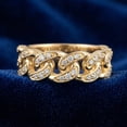 thumbnail image 4 of Pompeii 1/2 Ct Mens Heavy Weight Solid Yellow Gold Curb Chain Diamond Ring Wedding Band, 4 of 5