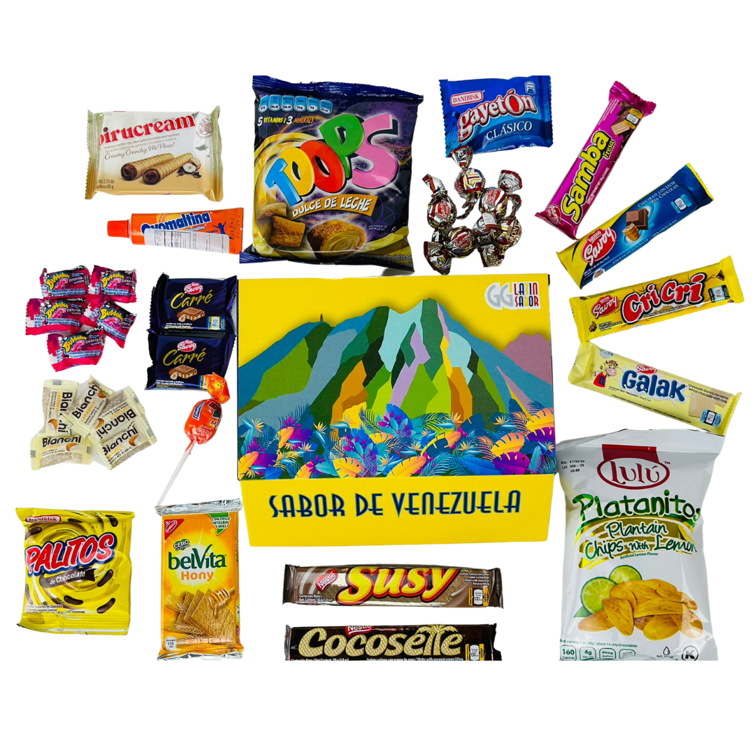 LATIN SABOR Venezuela Food Sweet Snacks Gift Crate Box Assorted Cookies