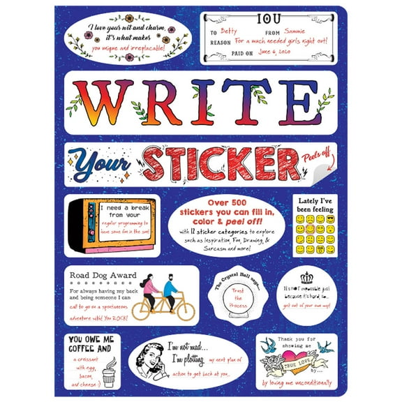 Piccadilly Write Your Sticker, 7.3 x 9.6, 100 Pages, Stickers, Paper