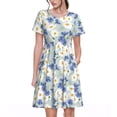 thumbnail image 1 of Balery Daisies Flowers Vestidos sueltos de manga corta para mujer, vestidos de verano 2025, vestidos casuales de corte A con vuelo., 1 of 6
