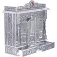 thumbnail image 5 of Pooja Bazar Silver Mandir for Home - White Oxidized - with Door, Large (W 10 X L 25 X H 26), 5 of 5