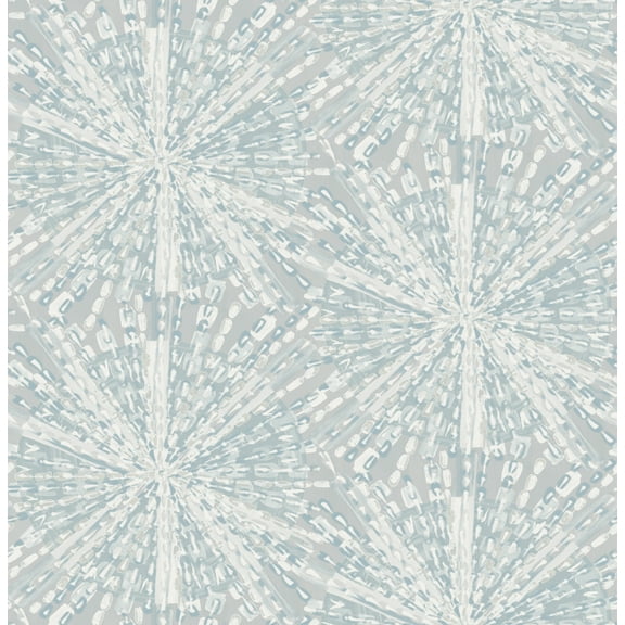 LiLi WhittWhitt Grey Blue Sunburst Peel & Stick Wallpaper
