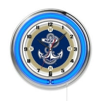 US Naval Academy 19" Double Neon Wall Clock