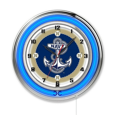 US Naval Academy 19 Double Neon Wall Clock