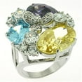 thumbnail image 1 of Alamode LOA606-7 Women Rhodium Brass Ring with AAA Grade CZ in Multi Color - Size 7, 1 of 1
