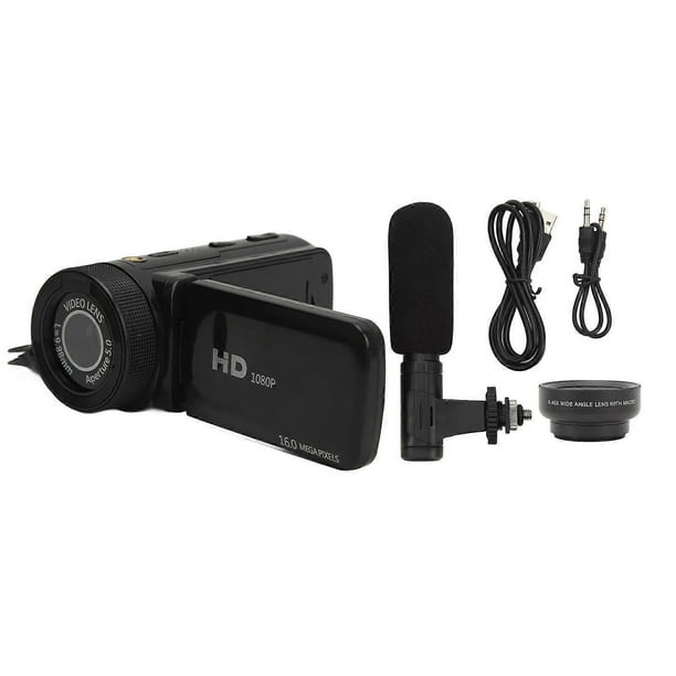 Caméra vidéo numérique portable HD 1080p 16 MP, zoom 16x, enregistrement o et vidéo, avec écran rotatif et objectif grand angle