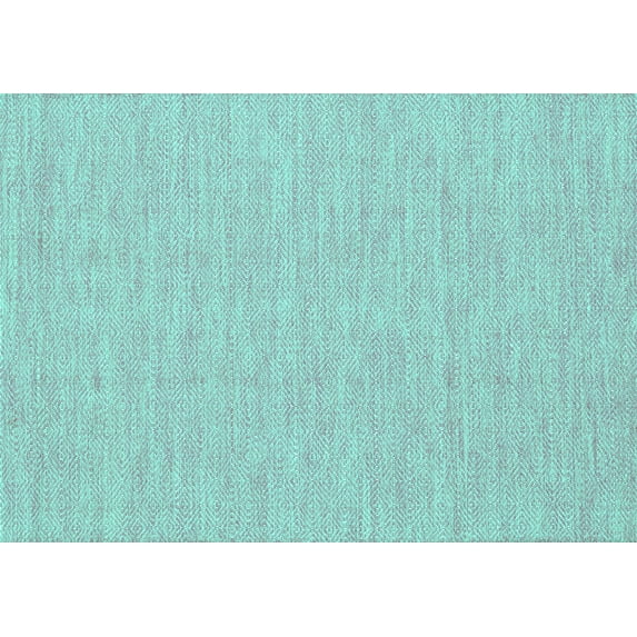 Ahgly Company Machine Washable Indoor Rectangle Abstract Turquoise Blue Contemporary Area Rugs, 6' x 9'