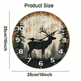 thumbnail image 2 of Kurmntregon Cabin Deer Wall Clock Deer Elk Forest Wildlife Mountain Lodge Silent Non Ticking Wooden Clocks Decorative Battery Operated For Bedroom Kitchen Living Room Bathroom Round 10", 2 of 7